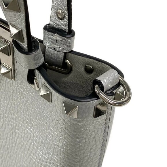 VALENTINOGARAVANI Rockstud Silver Leather - Tote Bag 752-051625 - Picture 9 of 14